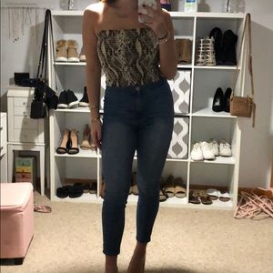 Snake print tube top